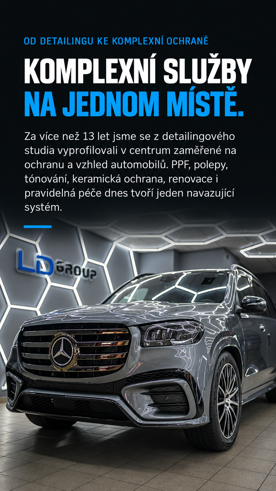 LD Group Cheb – PPF fólie, polepy, tónování oken, keramická ochrana, renovace laku a pravidelná péče o vůz.
