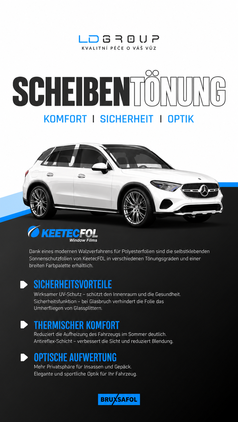Scheibentönung für SUV – Sonnenschutz, mehr Privatsphäre und elegante Optik bei LD Group