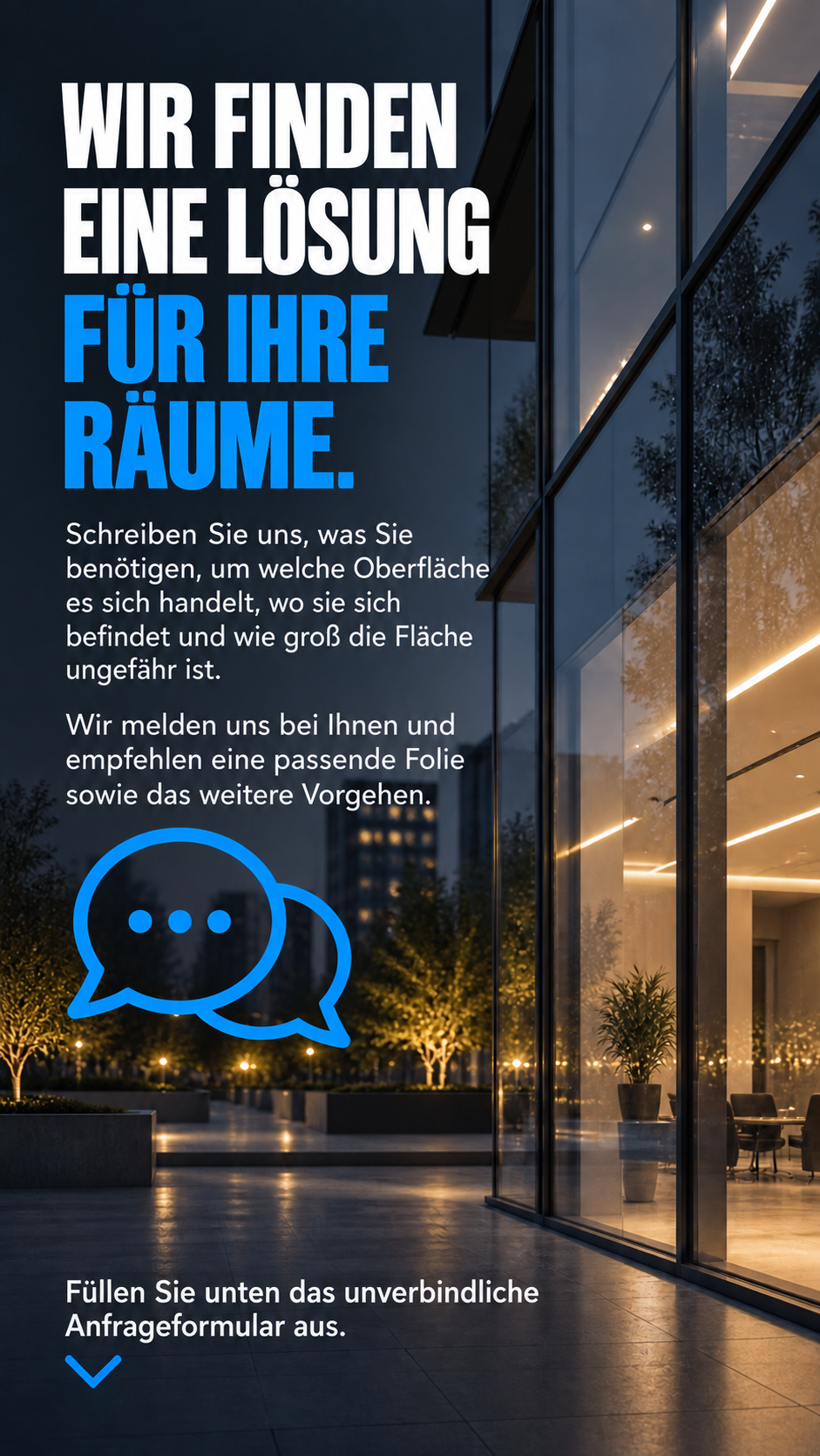 Beratung und professionelle Montage von Spezialfolien für Glas- und Polycarbonatflächen