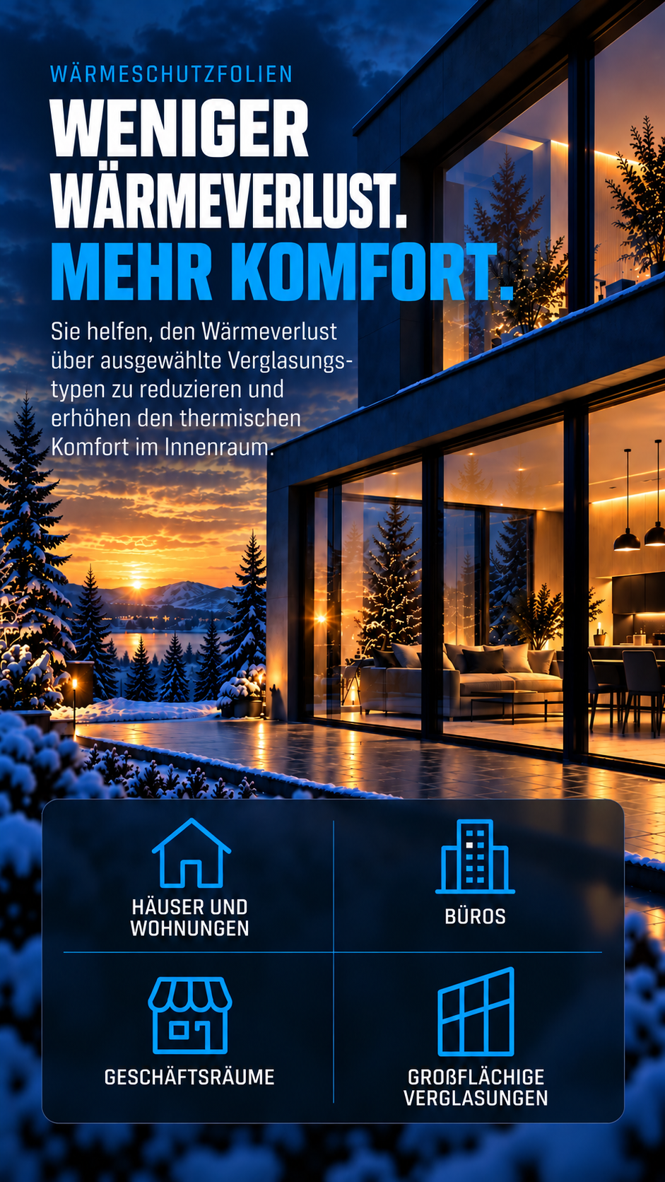 Wärmeschutzfolien helfen, Wärmeverluste zu reduzieren und den Komfort in Häusern, Wohnungen, Büros und Geschäftsräumen zu erhöhen.