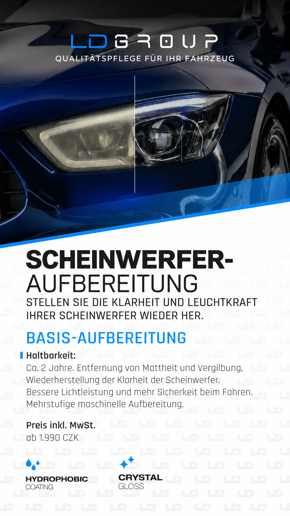 Scheinwerfer-Aufbereitung – Entfernung von Vergilbung und Mattheit für klare Scheinwerfer
