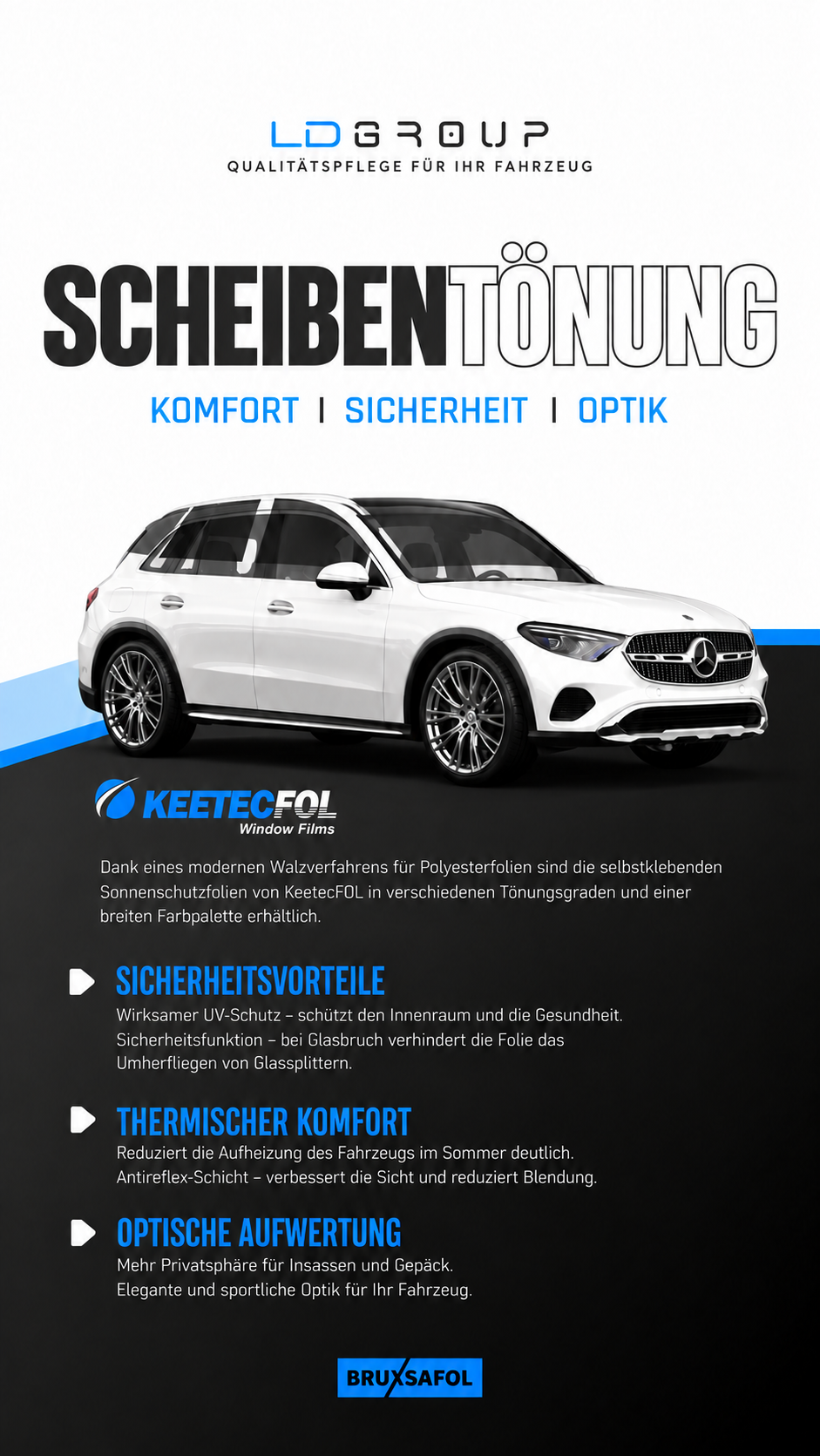Scheibentönung für SUV – Sonnenschutz, mehr Privatsphäre und elegante Optik bei LD Group