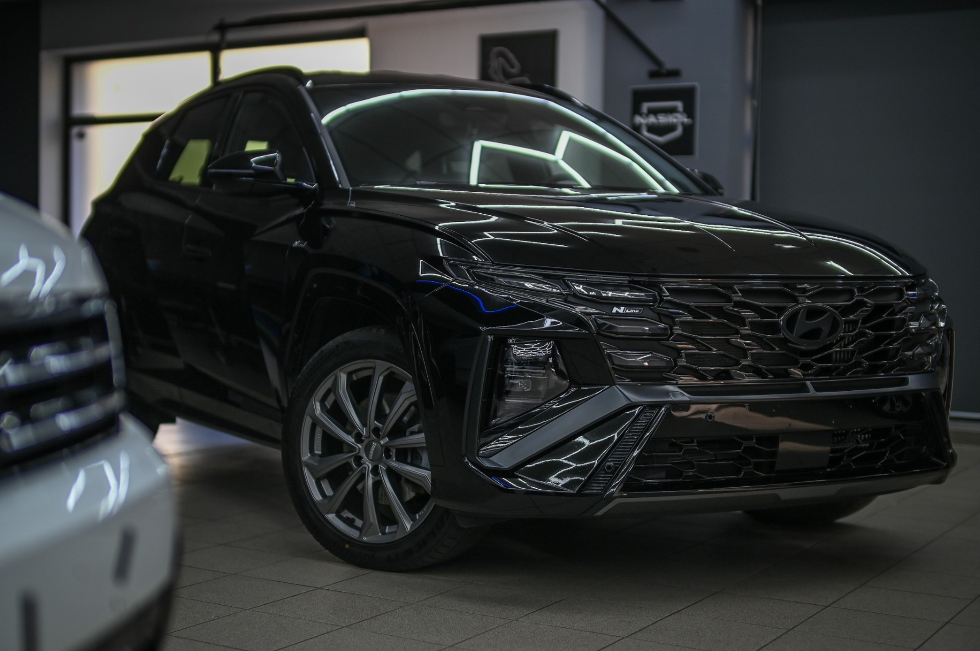Hyundai Tucson N Line po jednokrokovém leštění a aplikaci keramické ochrany v LD Group Cheb.